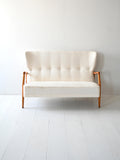 Divano scandinavo vintage con tessuto bouclé 2