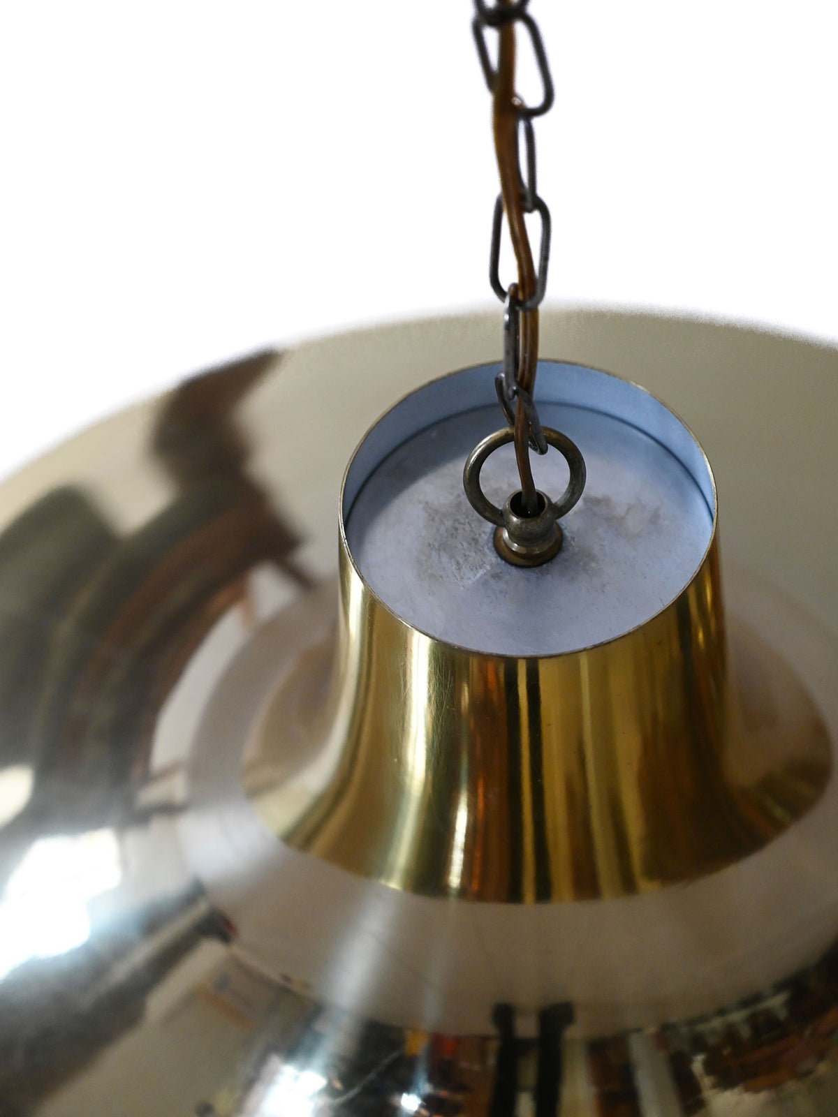 Lampadario vintage scandinavo in ottone anni '60/'70 2