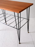 Comodino scandinavo vintage in legno e metallo 6