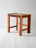 Set 3 tavolini scandinavi vintage in teak 3