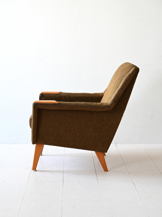 Poltrona vintage scandinava con tessuto originale