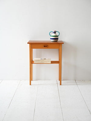 Comodino scandinavo vintage in rovere chiaro