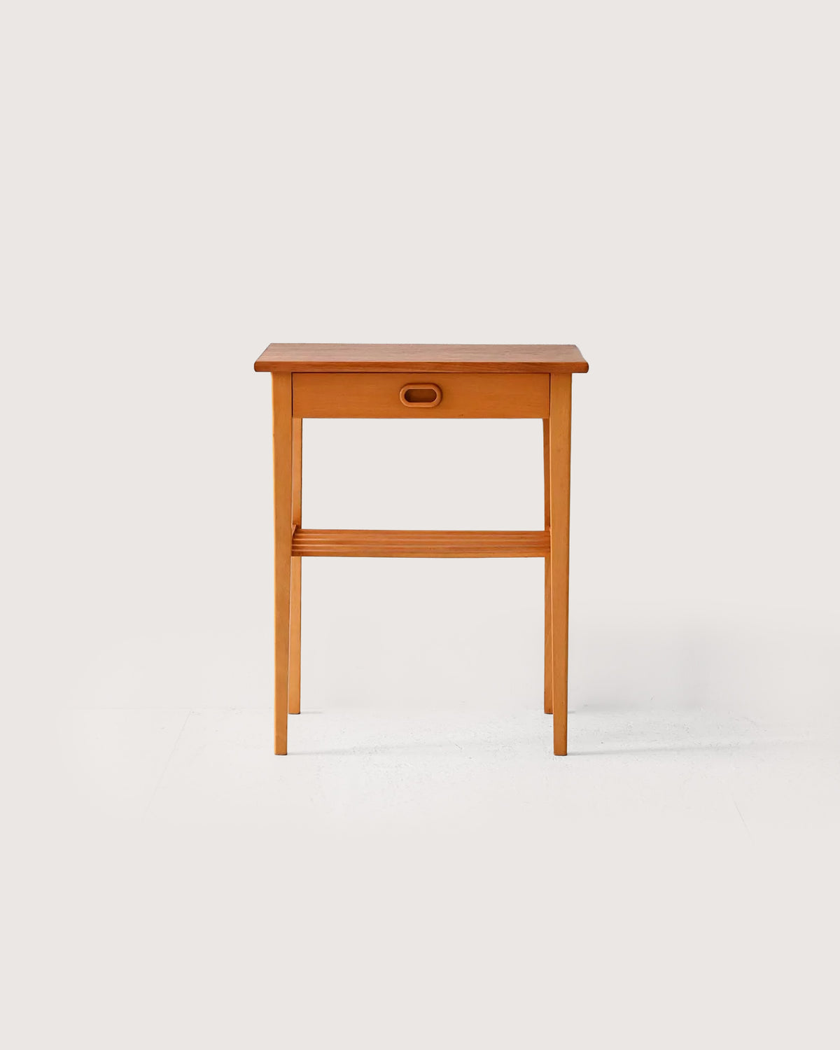 Comodino scandinavo vintage in rovere chiaro