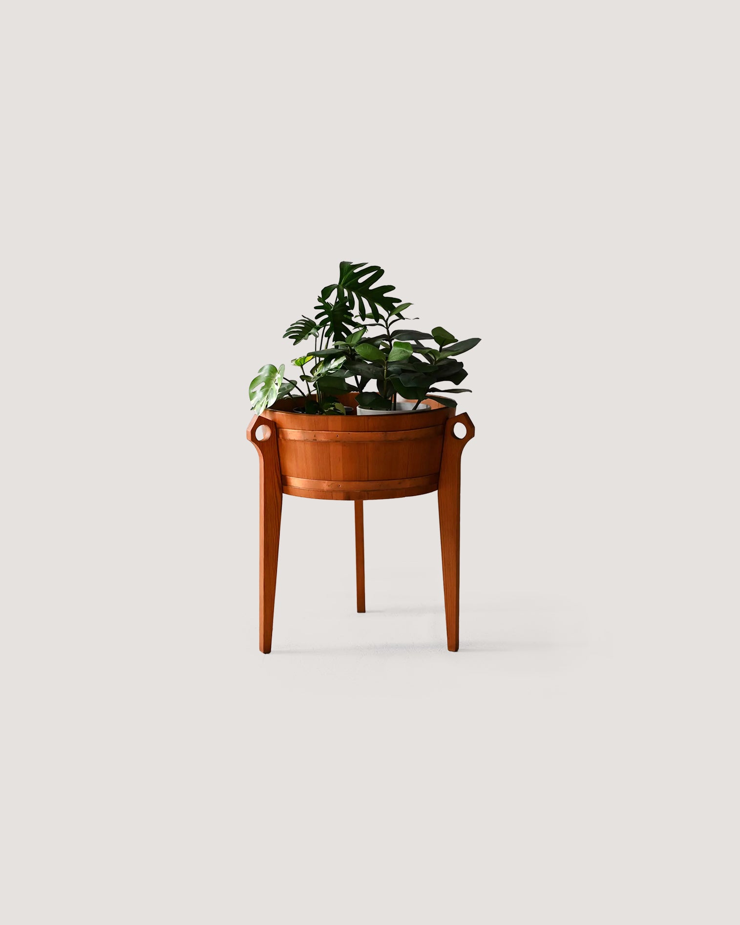 Portafiori scandinavo vintage in teak anni ’60