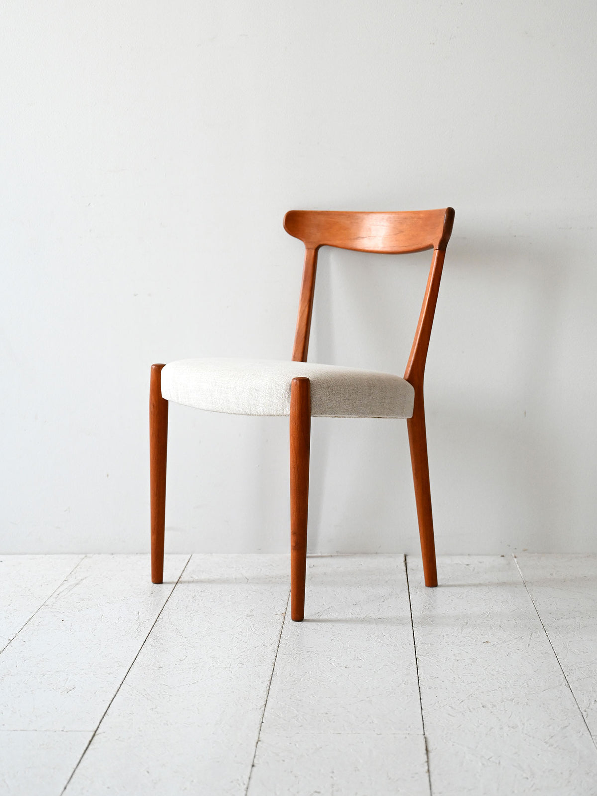 Sedia scandinava vintage anni 60 in teak curvato 2