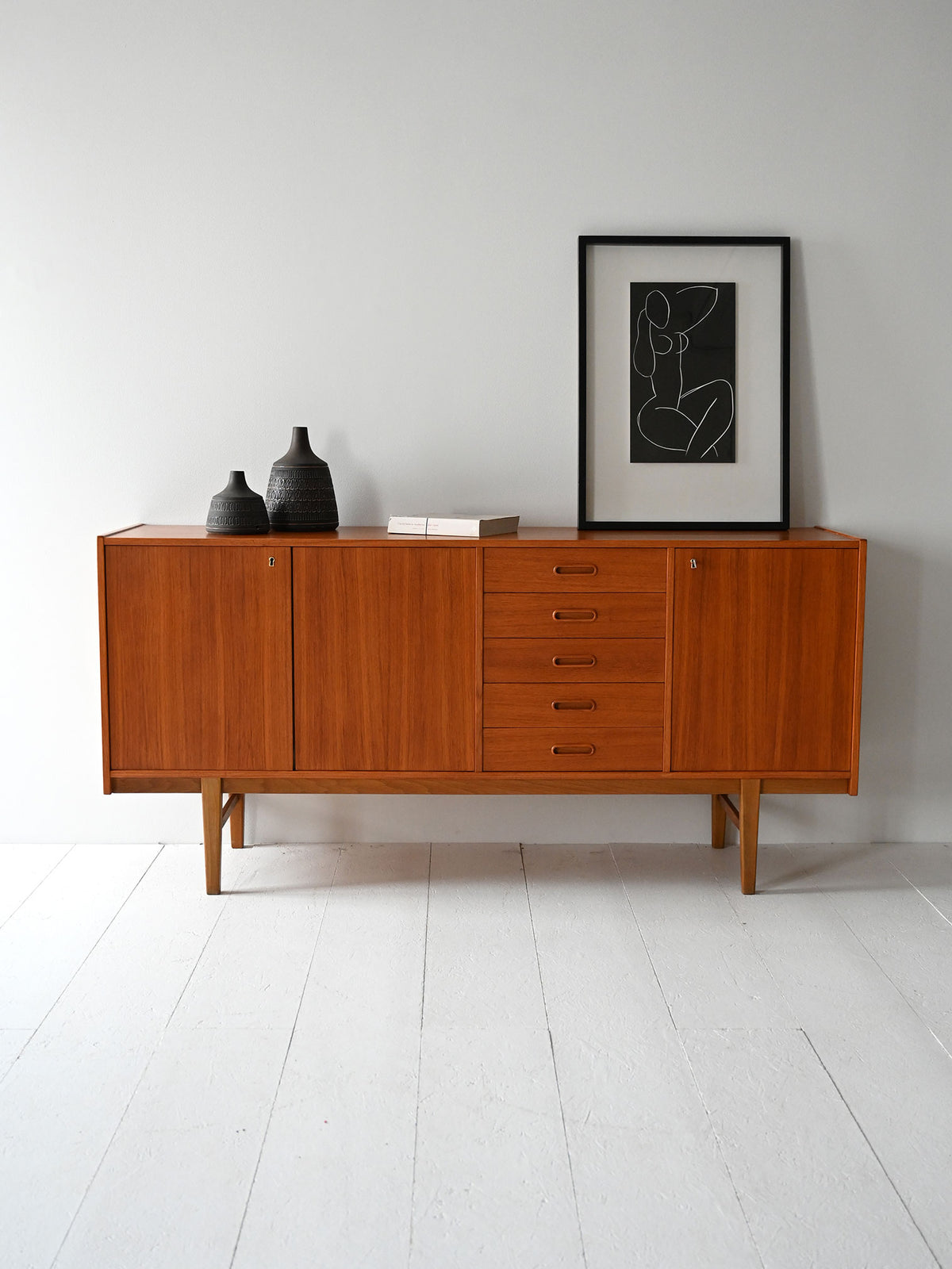 Sideboard scandinavo in teak anni ’60
