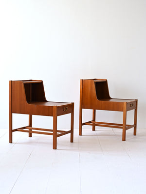 Comodini scandinavi anni '60 con piano doppio 2