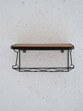 Comodino sospeso in teak e metallo 1