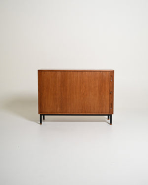 Cabinet scandinavo in rovere con chiudura a rullo, anni '60