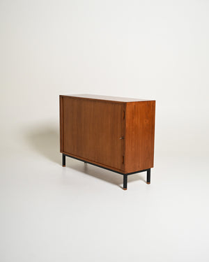 Cabinet scandinavo in rovere con chiudura a rullo, anni '60