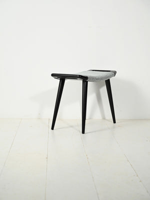 Sgabello scandinavo anni ’60 laccato nero 2