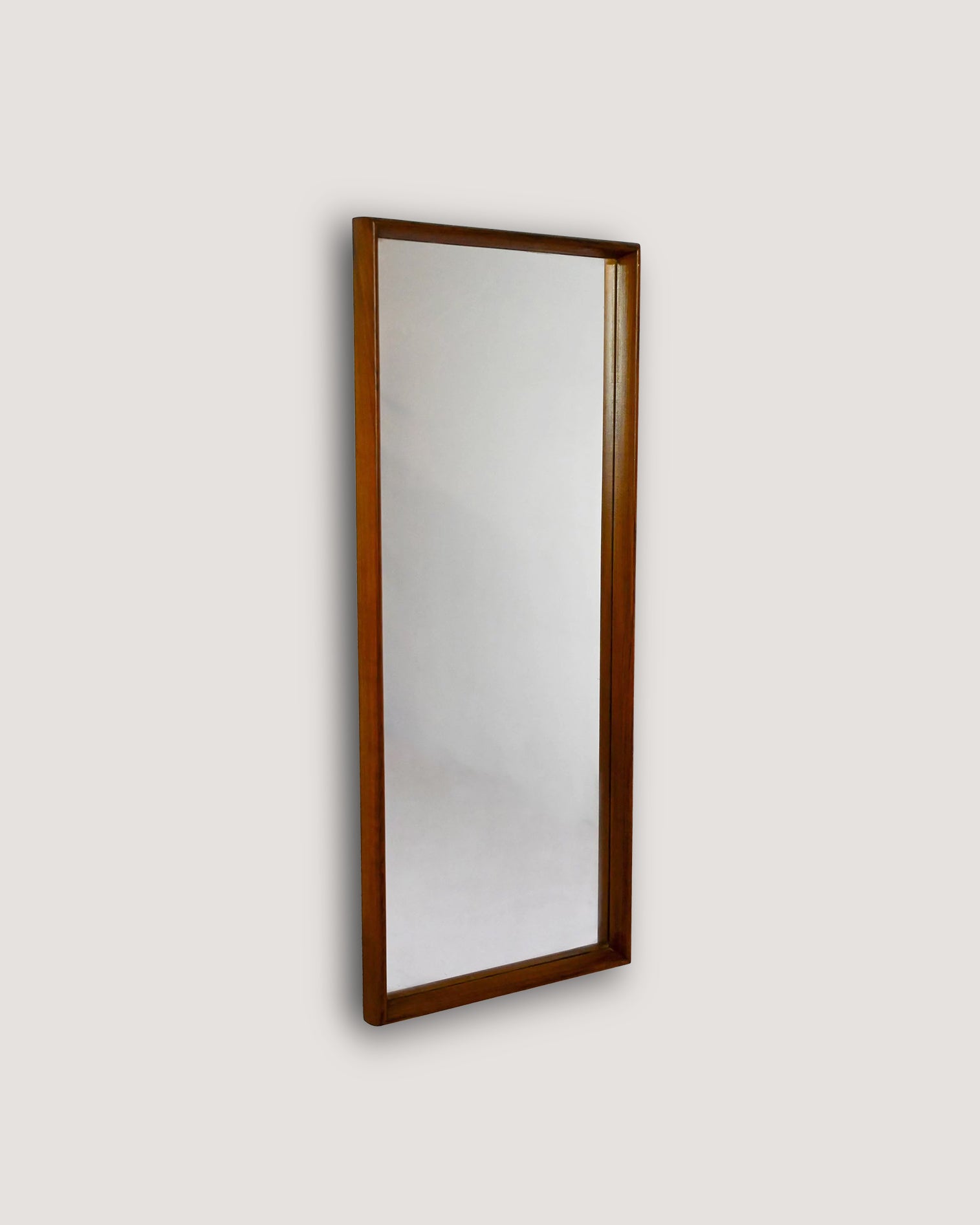 Specchio scandinavo vintage in teak, anni '50