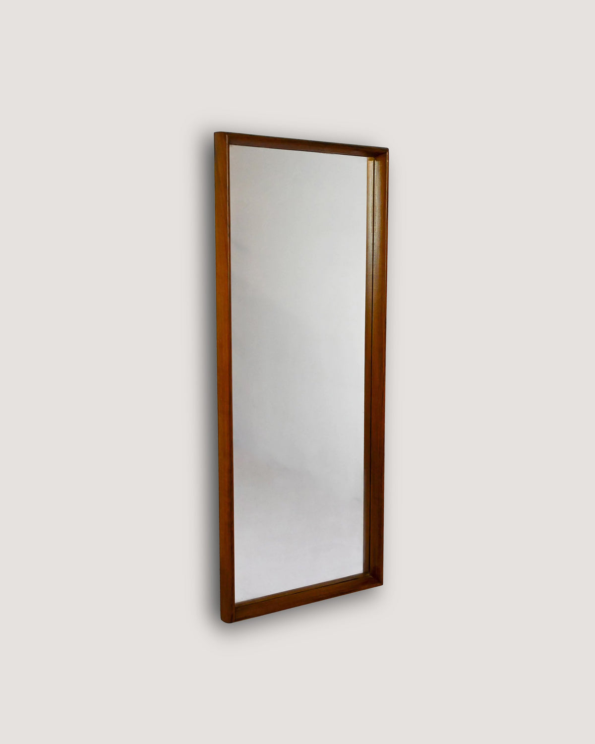 Specchio scandinavo vintage in teak, anni '50