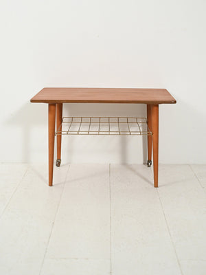 Coffee table scandinavo con mensola in ottone 3