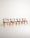 Set di 4 sedie modello “42” di Kai Kristiansen in teak per Schou Andersen Møbelfabrik, Danimarca, anni '60