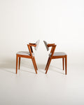 Set di 4 sedie modello “42” di Kai Kristiansen in teak per Schou Andersen Møbelfabrik, Danimarca, anni '60