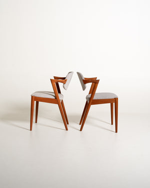 Set di 4 sedie modello “42” di Kai Kristiansen in teak per Schou Andersen Møbelfabrik, Danimarca, anni '60