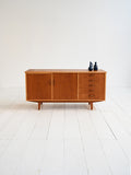 Sideboard scandinavo teak con piano estraibile anni ’60