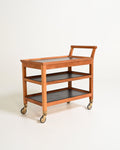 Carrello scandinavo in mogano, anni '50