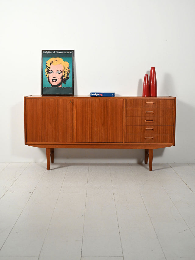 Sideboard scandinavo in teak anni ’50-’60
