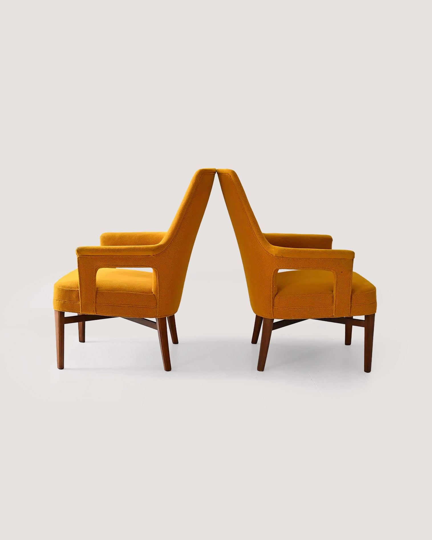 Coppia di poltroncine scandinave vintage anni '50 gialle
