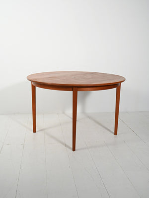 Tavolo rotondo allungabile in teak di Svante Skogh 2