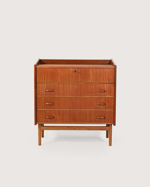 Toeletta con cassettiera scandinava in teak anni 50/60