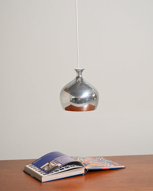 Lampada da soffitto in metallo cromato, Scandinavia, anni '60