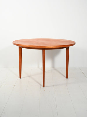 Tavolo rotondo allungabile svedese in teak anni ’60 1