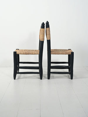 Set di cinque sedie marocchine in legno 5
