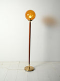 Lampada da terra teak e vetro color ambra 1