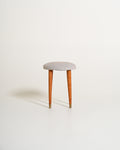 Sgabello imbottito in teak, anni '50