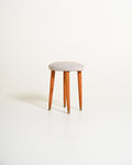Sgabello imbottito in teak, anni '50