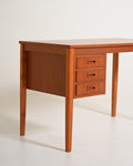 Scrivania scandinava in teak con cassetti mobili, anni '60