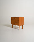 Comodino scandinavo con tre cassetti, anni '50/'60