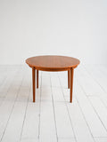 Tavolo rotondo allungabile scandinavo teak anni ’60 1