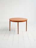 Tavolo rotondo allungabile scandinavo teak anni ’60 2