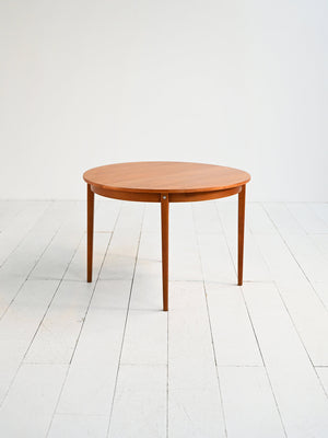 Tavolo rotondo allungabile scandinavo teak anni ’60 2