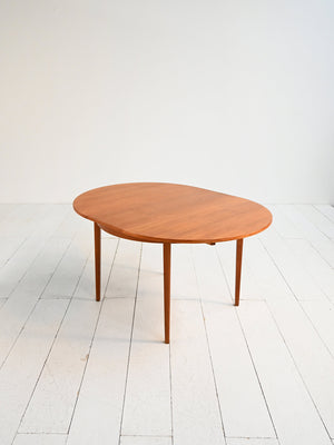 Tavolo rotondo allungabile scandinavo teak anni ’60 3