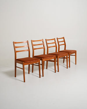 Set di 4 sedie da pranzo scandinave in teak