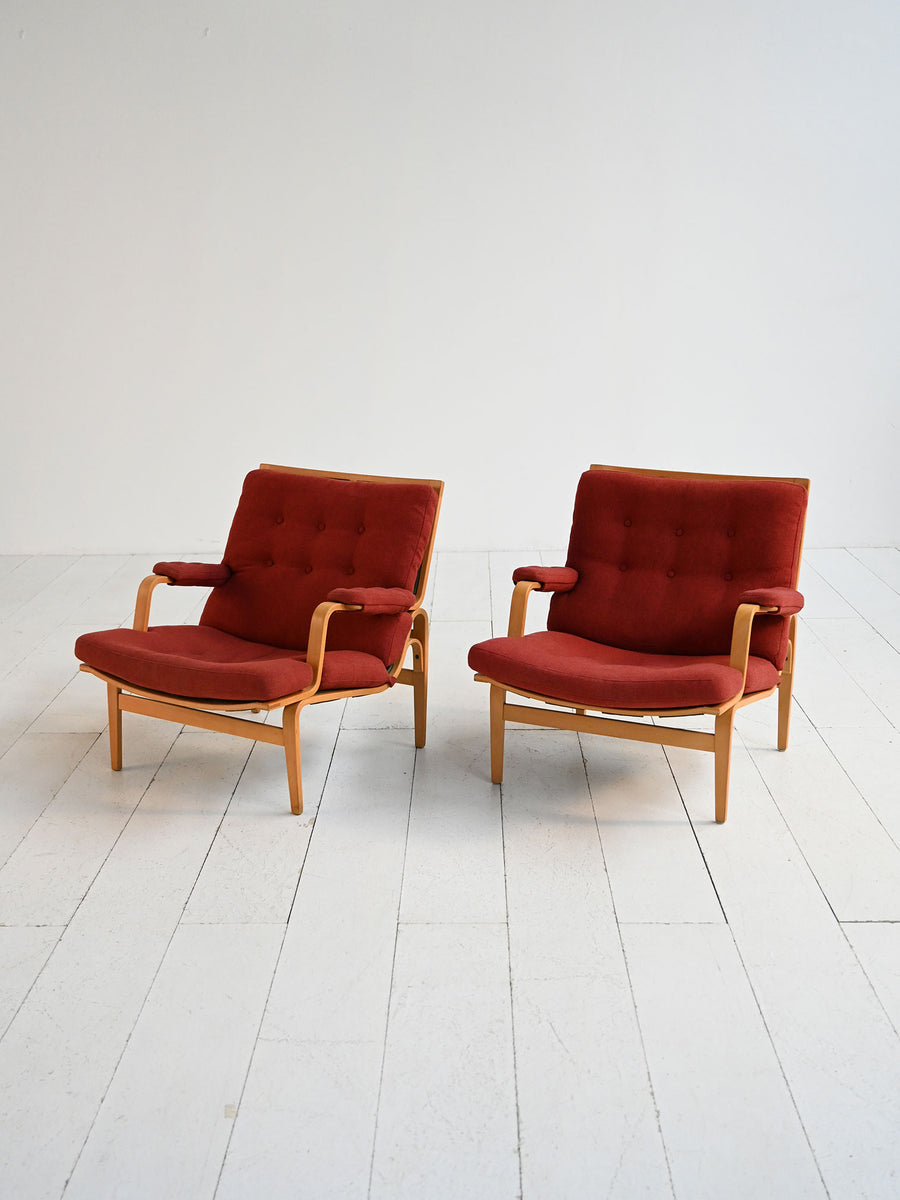 Coppia di poltrone “Ingrid” di Bruno Mathsson per Dux, anni ’60