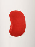 Sgabello scandinavo con velluto rosso e ottone, anni 50 8