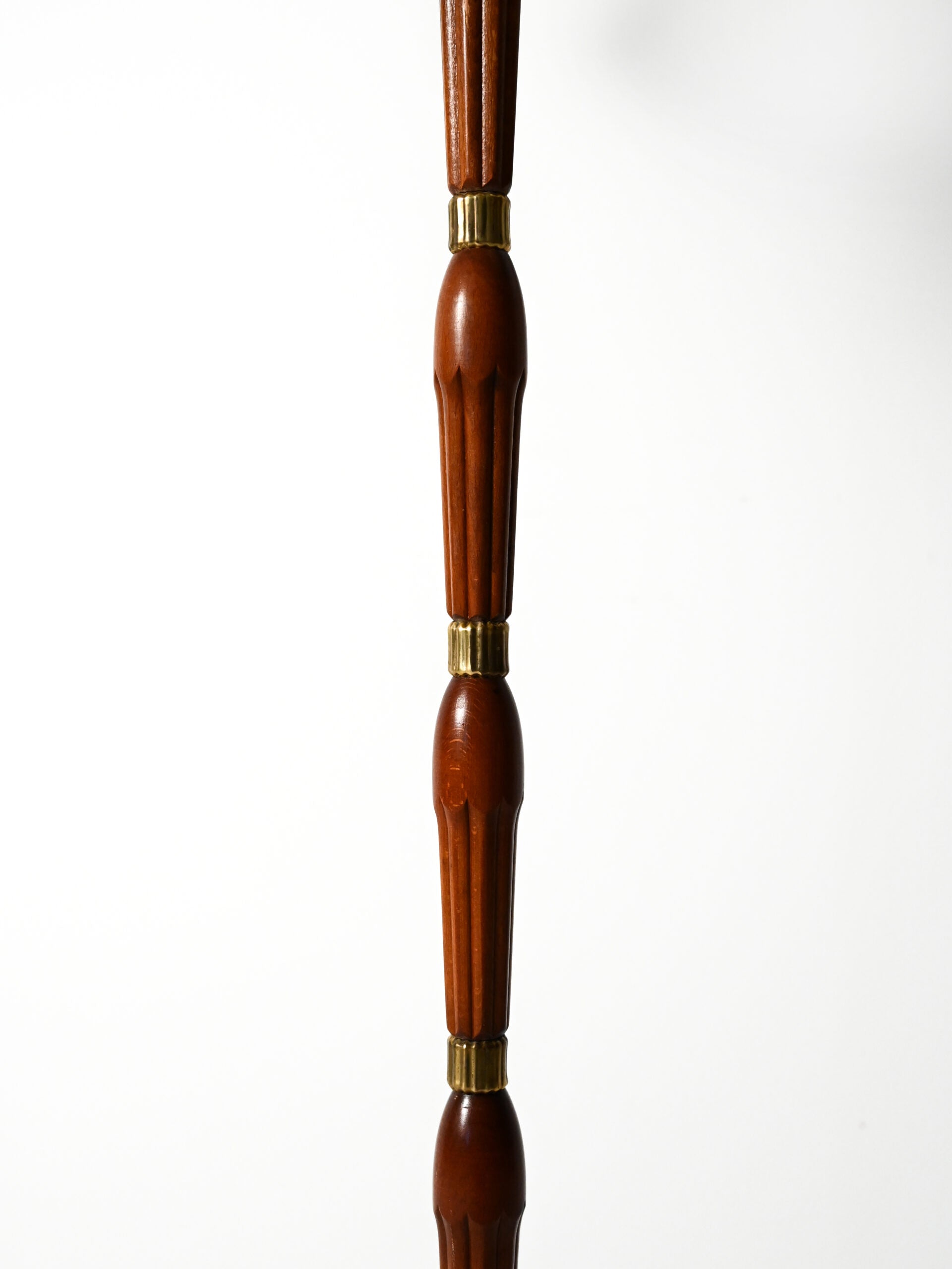 Lampada da terra scandinava a tre bracci in teak e ottone, anni 40–50 12