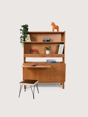 Sideboard-libreria scandinava in rovere, anni ’60
