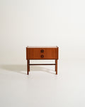 Comodino scandinavo con due cassetti, anni '60