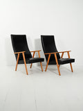 Coppia di poltrone scandinave anni 50-60 con schienale alto 3