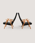 Coppia di poltrone scandinave anni 50-60 con schienale alto