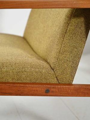 Coppia di poltrone danesi in teak con tappezzeria verde 5
