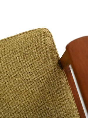 Coppia di poltrone danesi in teak con tappezzeria verde 12
