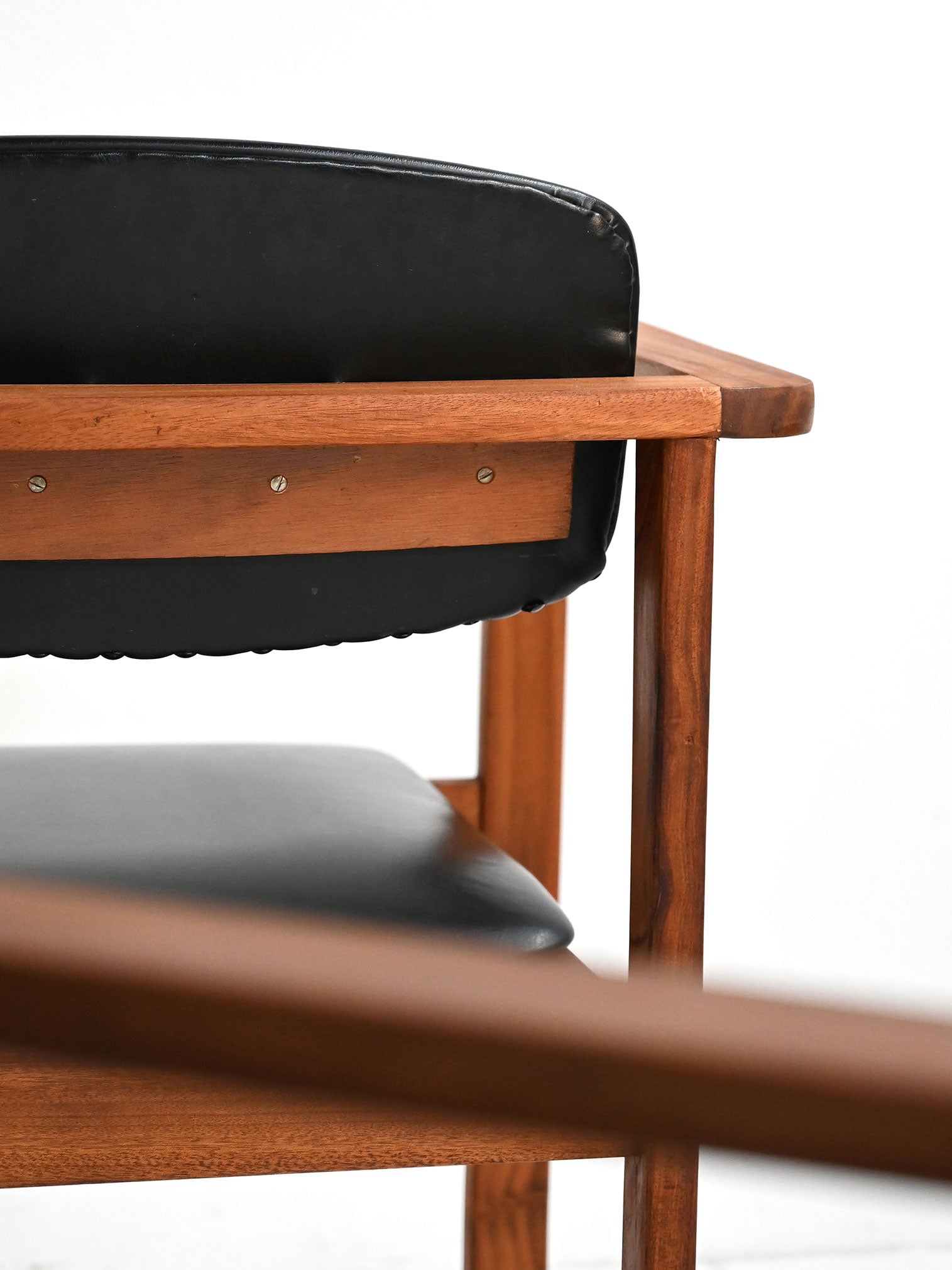 Sedie in teak e pelle, Danimarca anni ’60 3